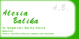 alexia balika business card